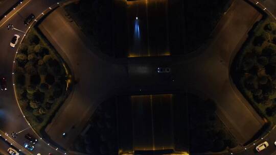 航拍湖南岳阳立交桥交通夜景视频素材模板下载