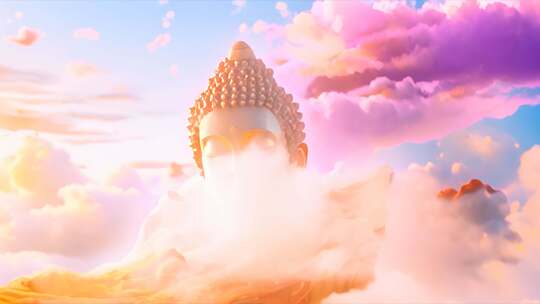 色彩鲜艳的黄金佛像 五彩斑斓神秘佛教片头