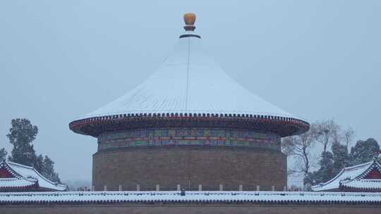 北京古建筑天坛雪景