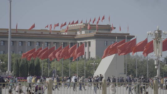 天安门红旗飘扬 国庆 祝福祖国视频素材模板下载