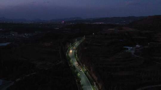 航拍 夜景 车流 跟车 跟拍 道路