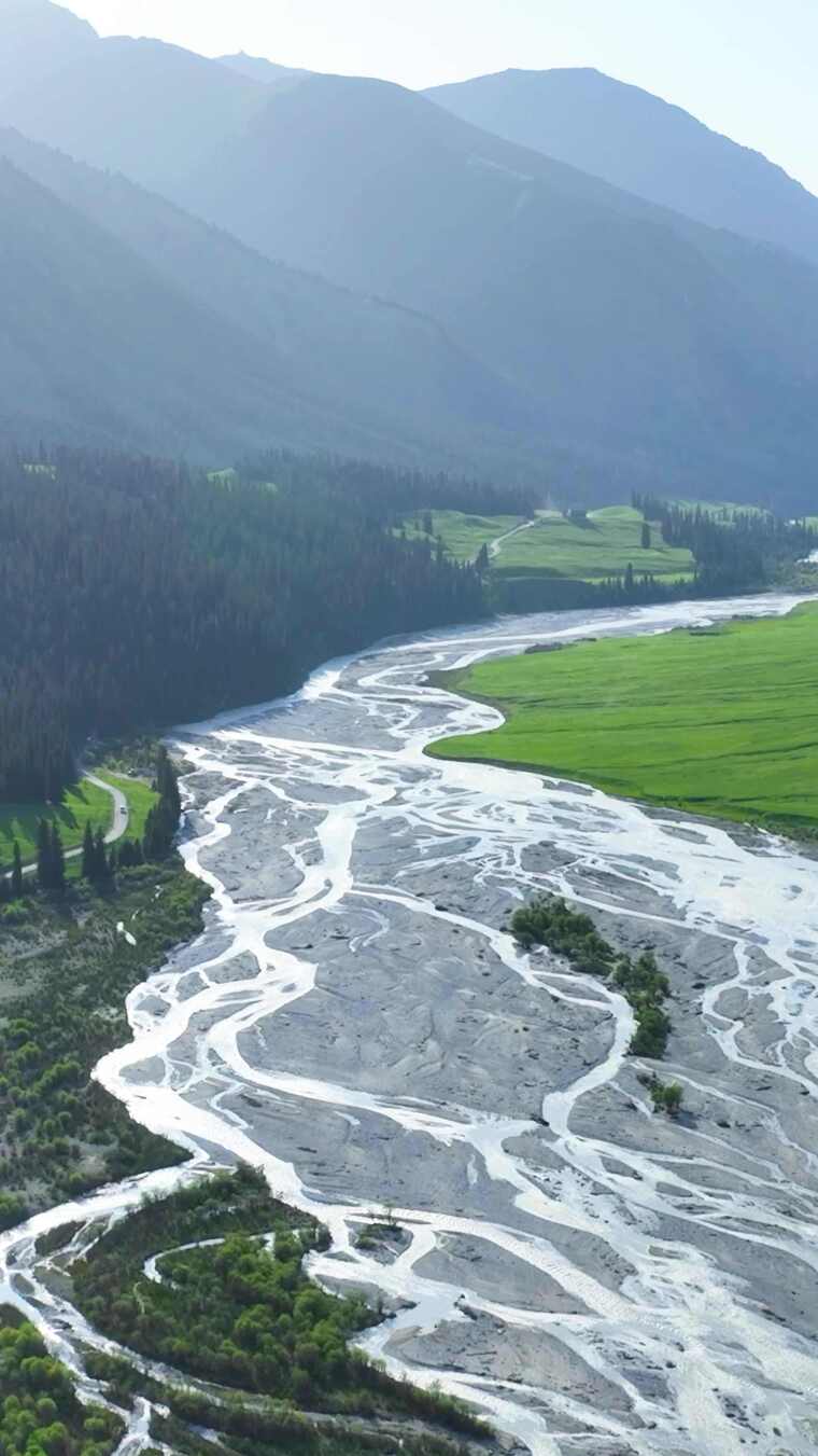 高清竖屏航拍新疆夏塔草原景区（合集）