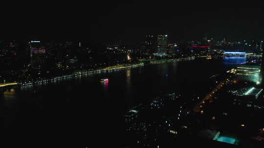 航拍外滩璀璨夜景