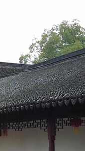 竖版航拍寺庙下雨素材苏州北寺塔实拍