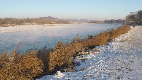 吉林省吉林市松花江边雾凇岛，雾凇景观