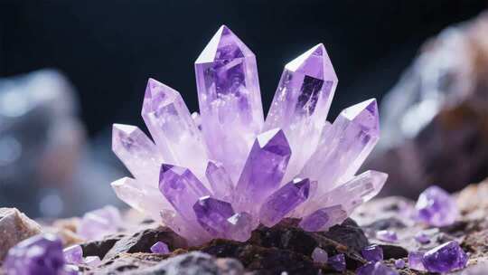 多彩晶簇生长动画展示