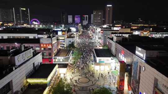 合集深圳大浪商业圈步行街夜景人流航拍