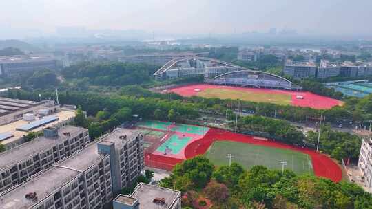 星海音乐学院广州大学城校区航拍东区校园风