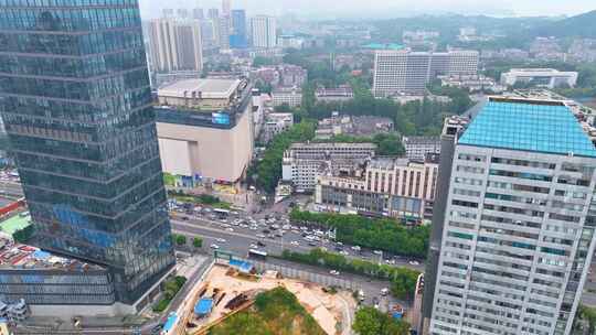 湖北武汉洪山区街道口航拍城市风景风光珞瑜