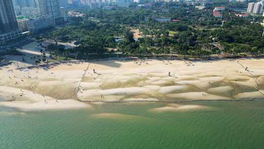 广东珠海海滨浴场沙滩航拍4K60