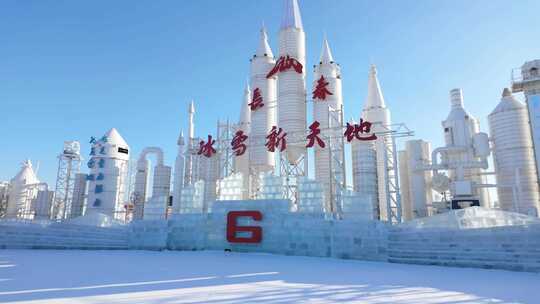 长春冰雪大新天地 烟花 冰雪大世界 横屏