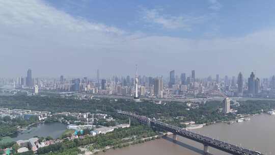 湖北武汉龟山公园电视塔航拍