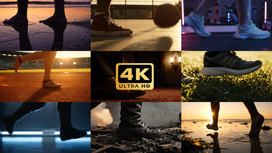 不同场景人物脚部特写素材高清在线视频素材下载