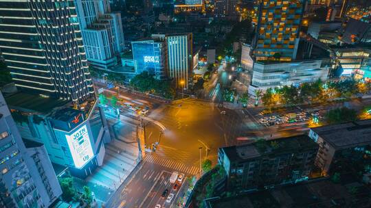 大业路_新光华街_成都车流_夜景固定延时