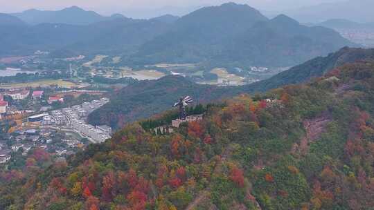 浙江绍兴会稽山大禹陵景区航拍越城区风景大