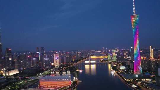 中国广东省广州市市区广州塔CBD中轴线视频素材模板下载