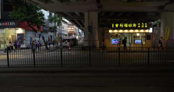 香港天桥下的街景