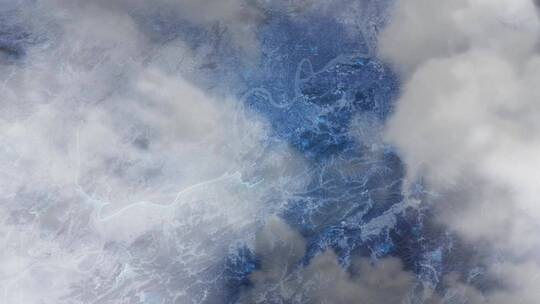 云雾俯冲勾勒轮廓-铜陵地图