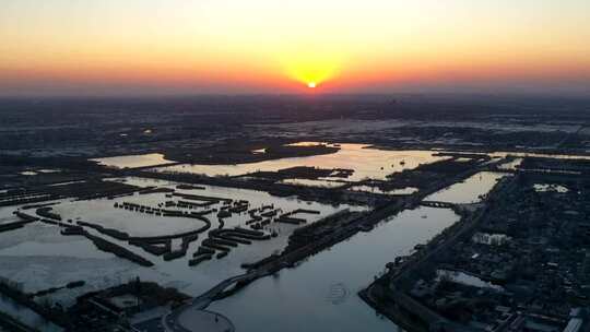 日落 日出 航拍 太阳 夕阳 落日