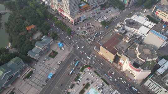 山东济宁城市交通航拍视频素材模板下载