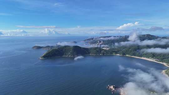 南澳岛清晨云海海上岛屿大海海洋航拍