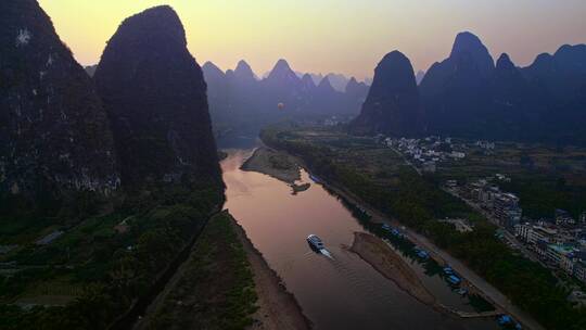 桂林山水日落