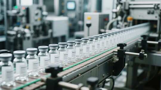 药品生产线流水作业画面