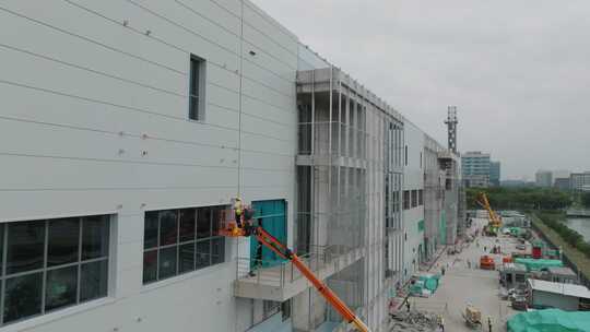 航拍建筑工地施工现场城市建设