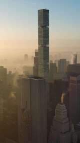 航拍纽约曼哈顿地标432PA摩天大楼高清在线视频素材下载