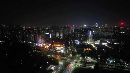 广东佛山城市夜景航拍