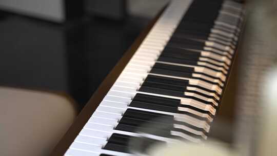 钢琴键盘特写