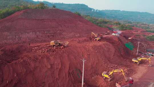 航拍城市建设修路