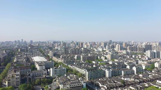 航拍杭州城市，上城区，主城区