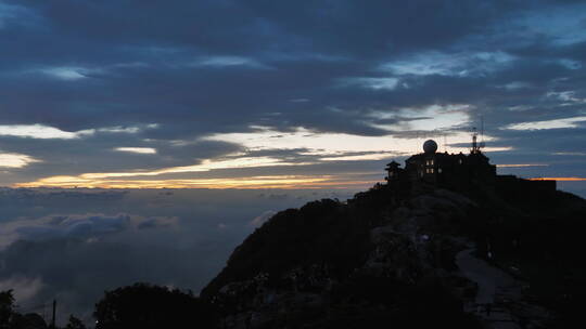 中国山东泰安泰山山顶风景风景区云海