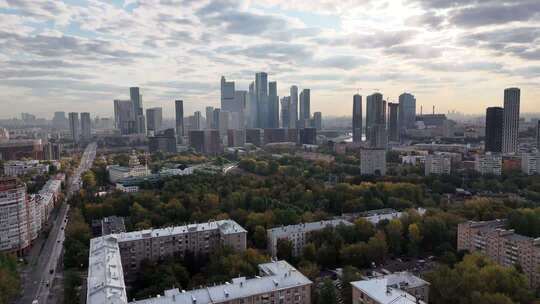 俄罗斯莫斯科航拍素材高清
