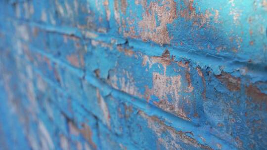 蓝色复古砖墙