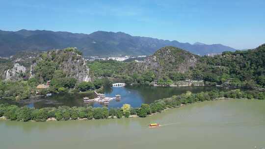 航拍广东肇庆七星岩景区