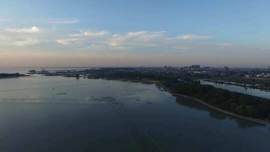 湖水航拍 风景区旅游 水政漕运 堤坝航拍8