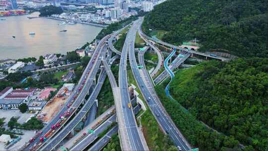 港口集装箱码头全景鸟瞰，深圳盐田港