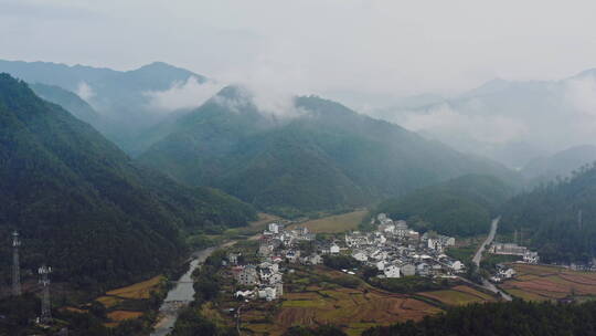 景德镇瑶里航拍最美乡村云海清晨2