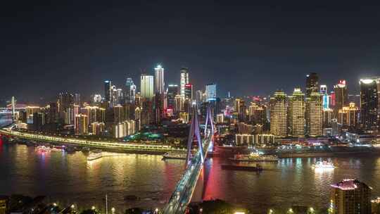 重庆城市日出日落夜景航拍延时