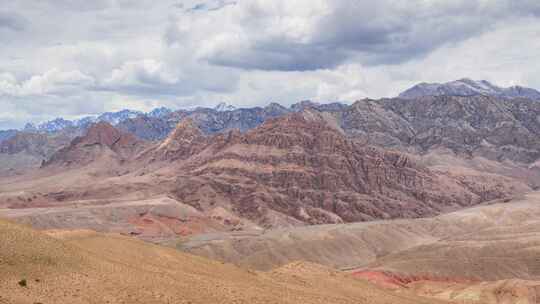 新疆克州西极景区帕米尔雅丹地貌山脉8K延时