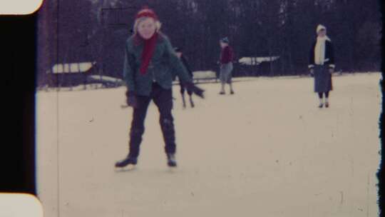 女孩，雪，滑冰，滑行