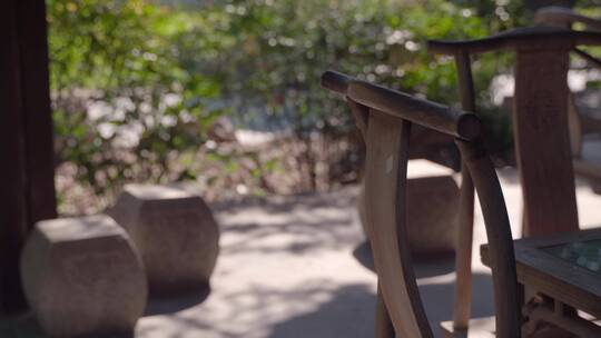写意中式庭院红木椅子4K