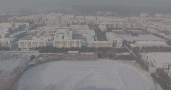 被雪覆盖的建筑屋顶景