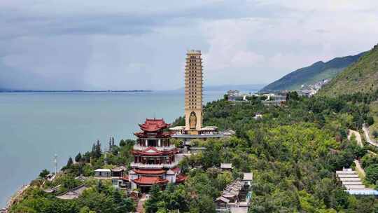 云南大理罗荃半岛旅游区航拍