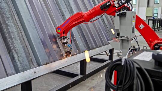 工厂自动焊接机器人视频素材模板下载
