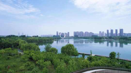 郑州蝶湖公园滨河国际新城戒指桥