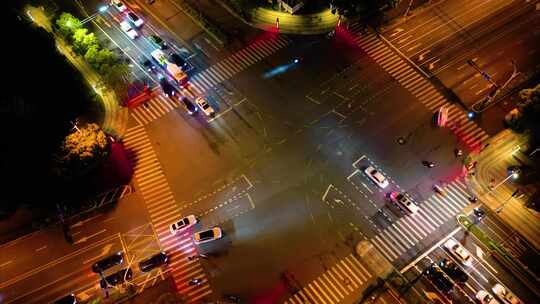 杭州下沙城市夜景车流延时