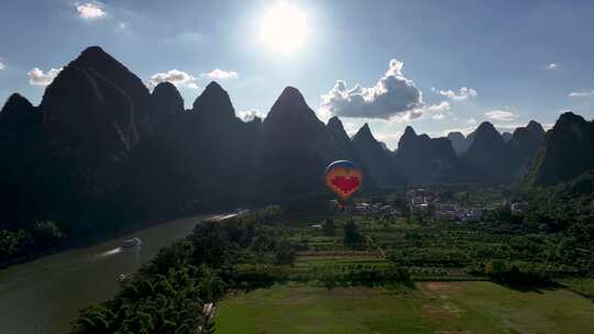 桂林阳朔热气球广西风光